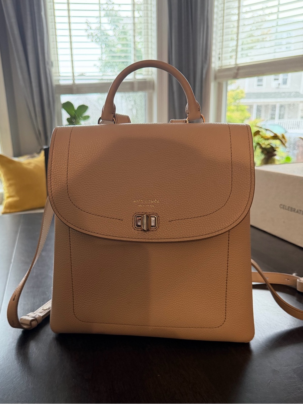 Kate Spade New York Essential Backpack // Blush pebbled leather